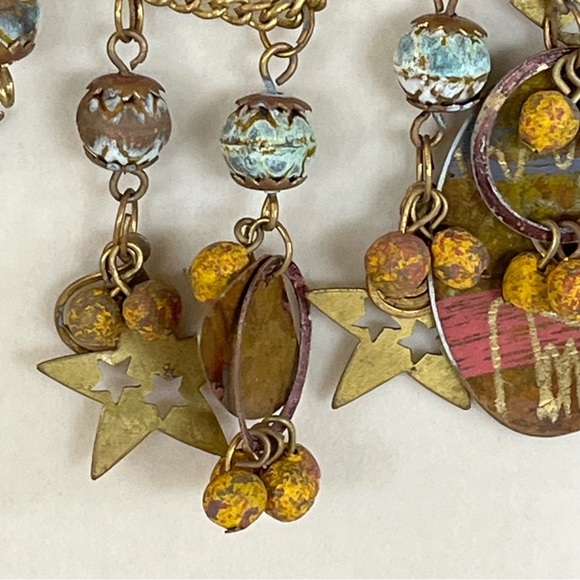 Bohemian Multi-Color Star Charm Statement Necklace - Picture 7 of 16